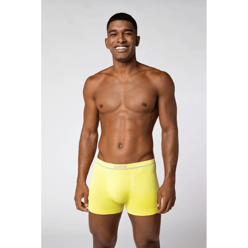 Cueca Boxer Microfibra Sem Costura Masculina Lupo Tamanho: P (38 a 40) | Cor: Amarelo - Lupo
