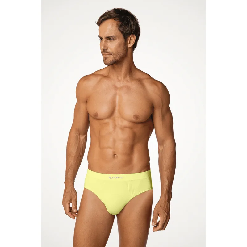 Cueca Slip Micromodal Sem Costura Masculina Lupo Tamanho: XG (54 a 56) | Cor: Amarelo