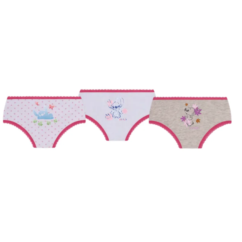 Kit 3 Calcinhas Kids Lilo And Stitch Tamanho: G | Cor: Sortida