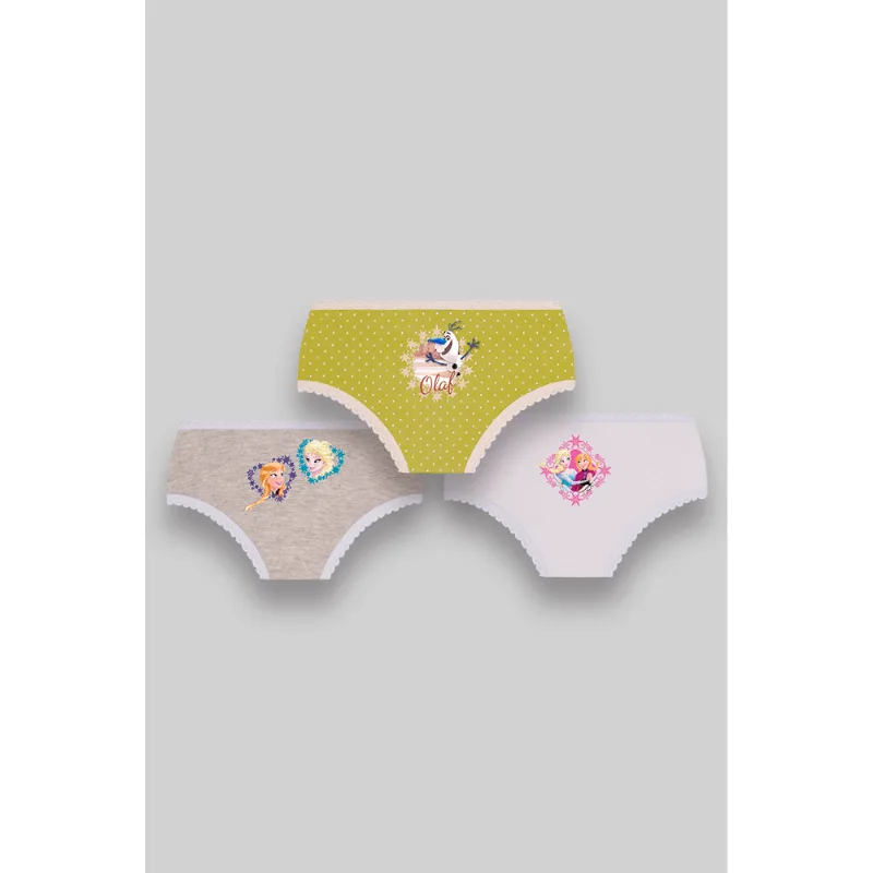 Kit 3 Calcinhas Kids Frozen Algodão Tamanho: PP | Cor: Sortida