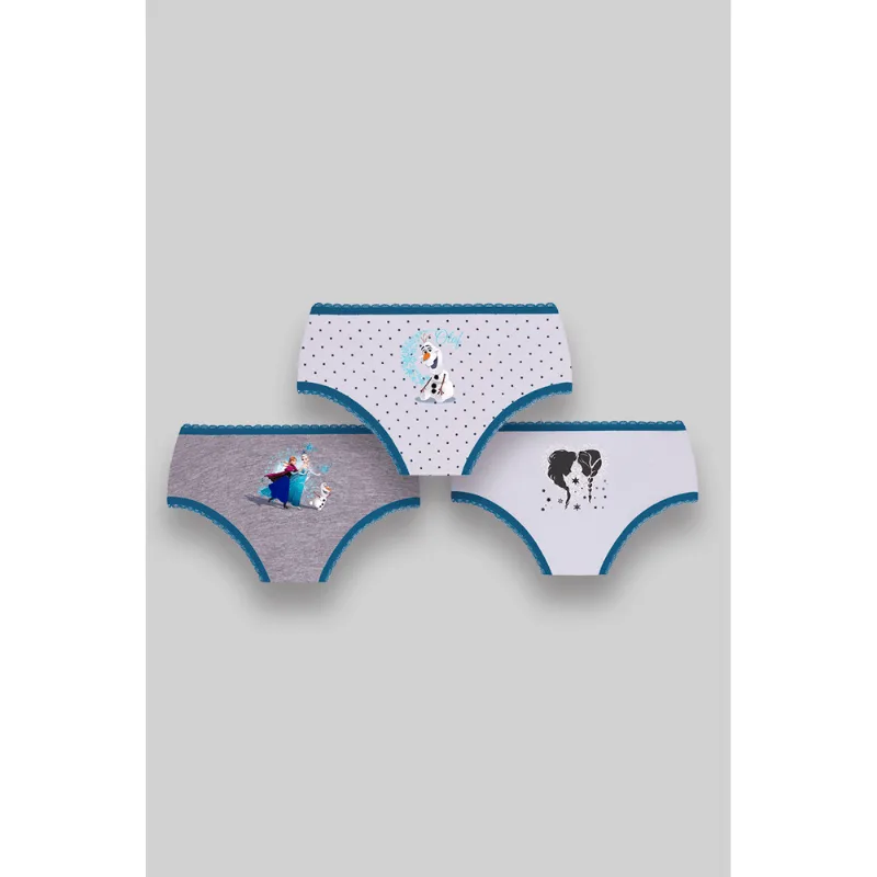 Kit 3 Calcinhas Kids Frozen Algodão Tamanho: PP | Cor: Sortida