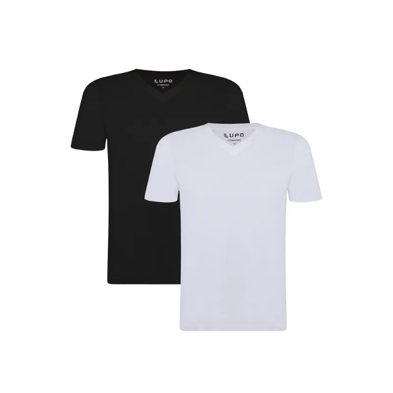 Kit 2 Camisetas Básicas Unissex Lupo Tamanho: GG | Cor: Sortida