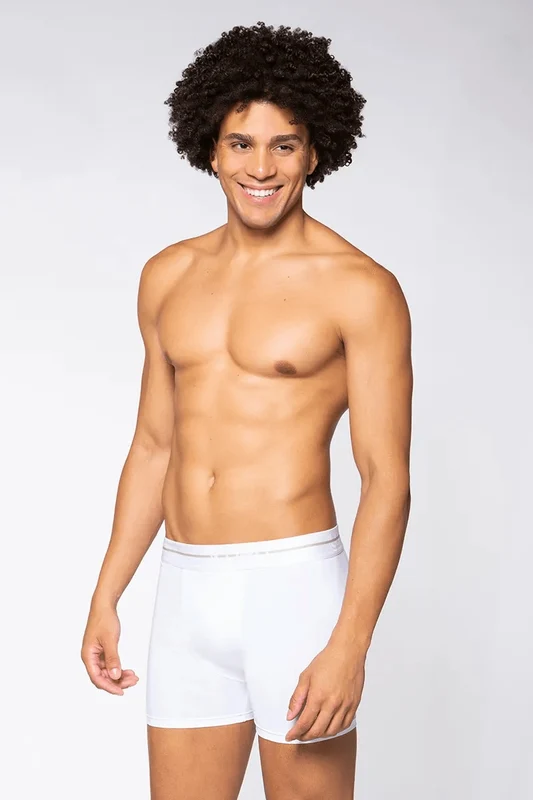 Cueca Boxer Adulto com Elastano Branca / GG (50 a 52)