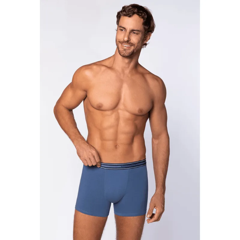 Cueca Boxer Algodão com Elastano Masculina Lupo Tamanho: M | Cor: Azul - Lupo