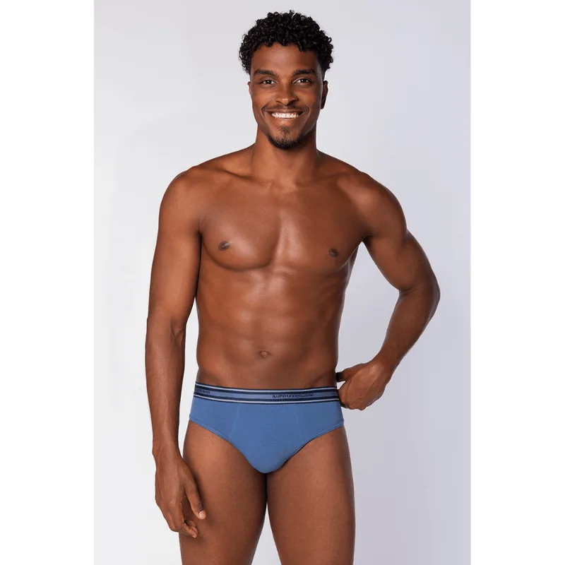 Cueca Slip Algodão Masculina Lupo Tamanho: P | Cor: Azul - Lupo
