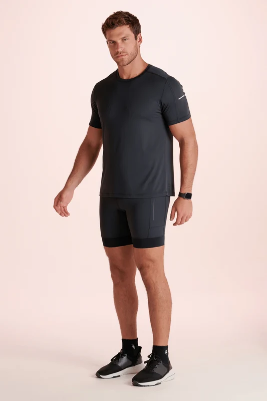 Bermuda Run Poket Masculina Preta - 9990 / G
