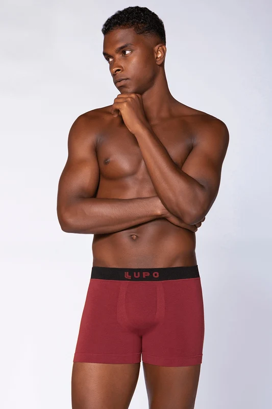 Cueca Boxer Adulto Sem Costura Marsala / P (38 a 40)