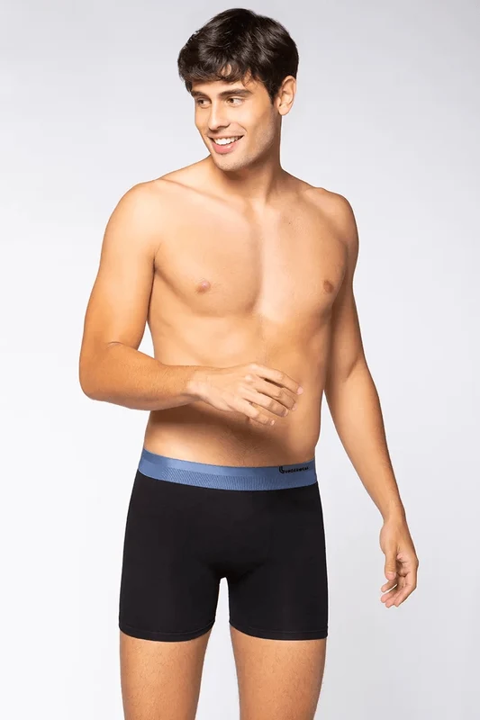 Cueca Boxer Adulto Com Elastano Preta / M