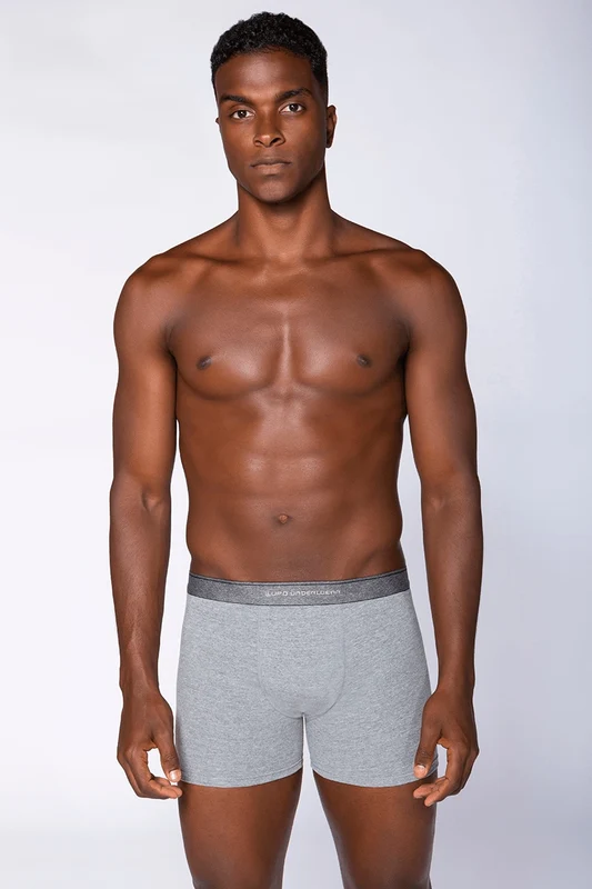 Cueca Boxer Adulto Com Elastano Chumbo Mescla / G (46 a 48)