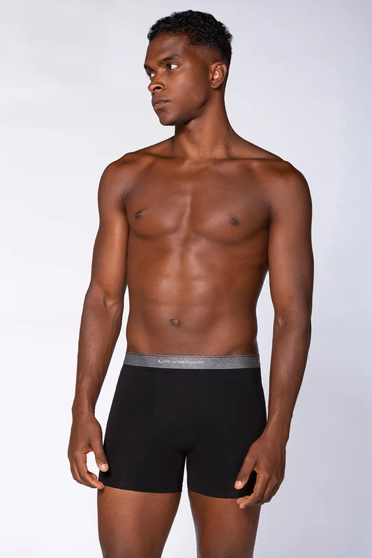 Cueca Boxer Adulto Com Elastano Preta / GG (50 a 52)