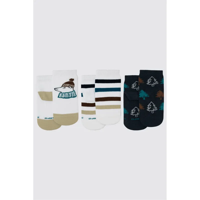 Kit 3 Meias Cano Médio Infantil Masculina Lupo Tamanho: 30 a 36 | Cor: Sortida
