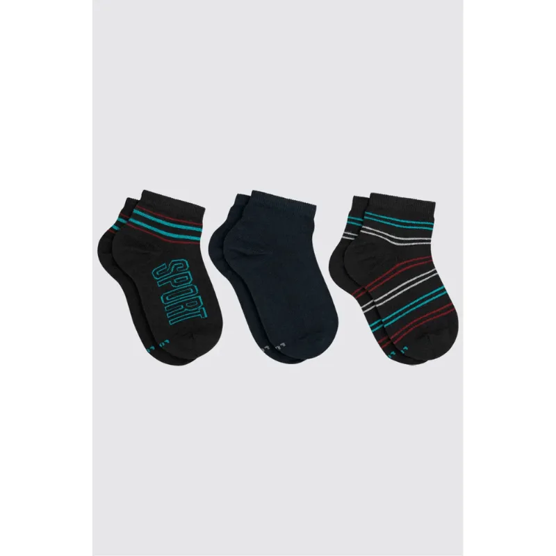 Kit 3 Meias Cano Médio Infantil Masculina Lupo Tamanho: 8/10 | Cor: Sortida