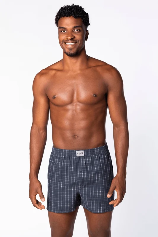 Samba-canção Algodão Xadrez Masculina Lupo Blue Nights / GG (48 a 50)