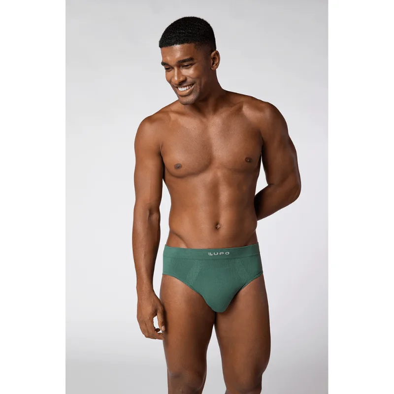 Cueca Slip Micromodal Sem Costura Masculina Lupo Tamanho: XG | Cor: Oliva - Lupo
