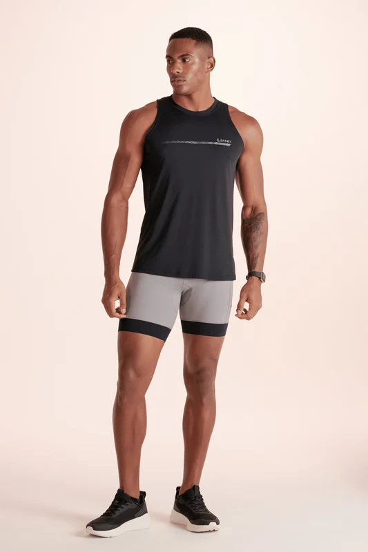 Regata Poliamida Básica Masculina Preta / P