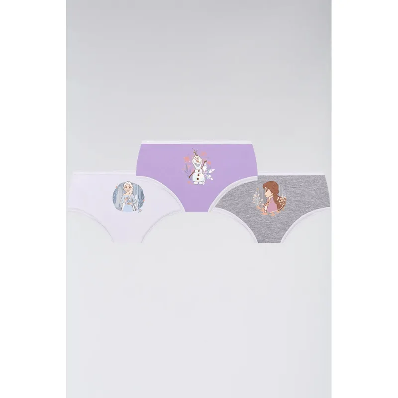 Kit 3 Calcinhas Kids Frozen Algodão Tamanho: 6 a 8 anos | Cor: Sortida