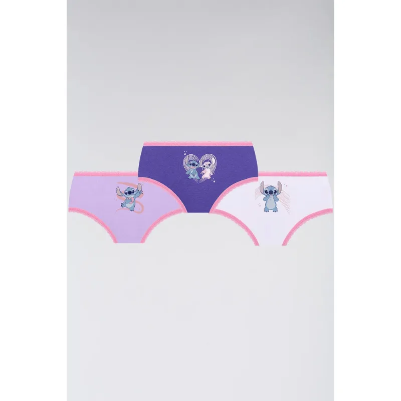 Kit 3 Calcinhas Kids Lilo And Stitch Tamanho: PP | Cor: Sortida