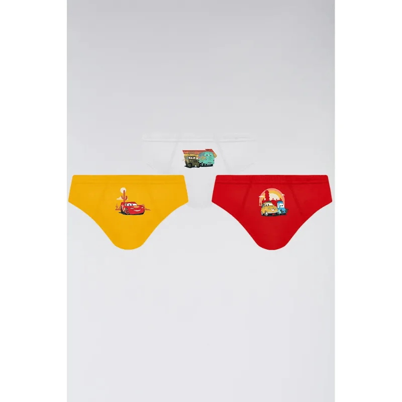 Kit 3 Cuecas Slip Carros Infantil Masculina Lupo Tamanho: G (09 a 11 anos) | Cor: Sortida