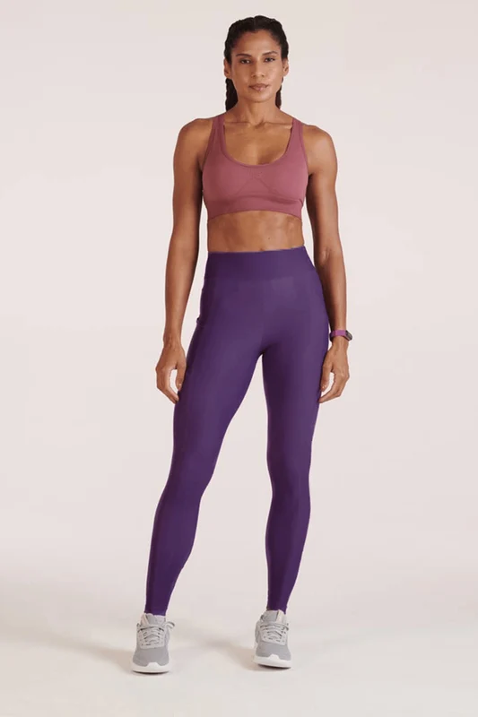 Calça Legging Run Pocket Roxo Uva / GG