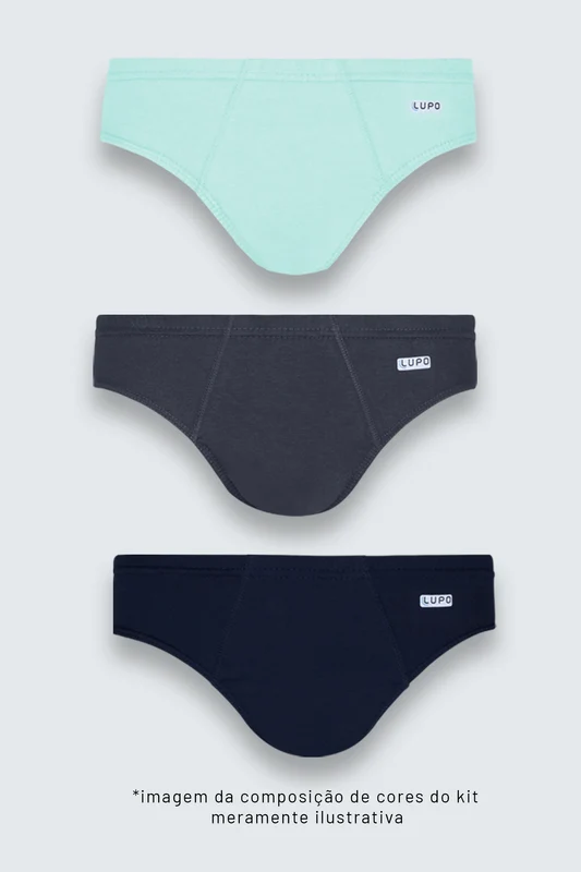 Cueca Lupo AM Slip Kit 3 Sortida / GG (50 a 52)