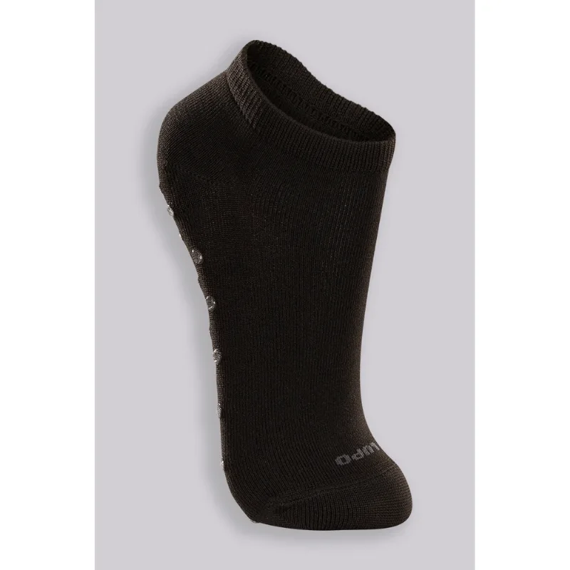 Meia Cano Curto Antiderrapante Infantil Unissex Lupo Tamanho: 4/6 | Cor: Preto