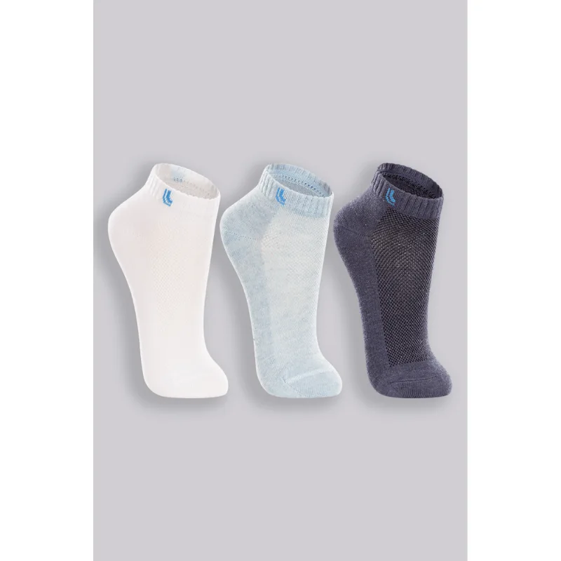 Kit 3 Meias Cano Curto Esportiva Infantil Feminina Lupo Tamanho: 4/6 | Cor: Sortida