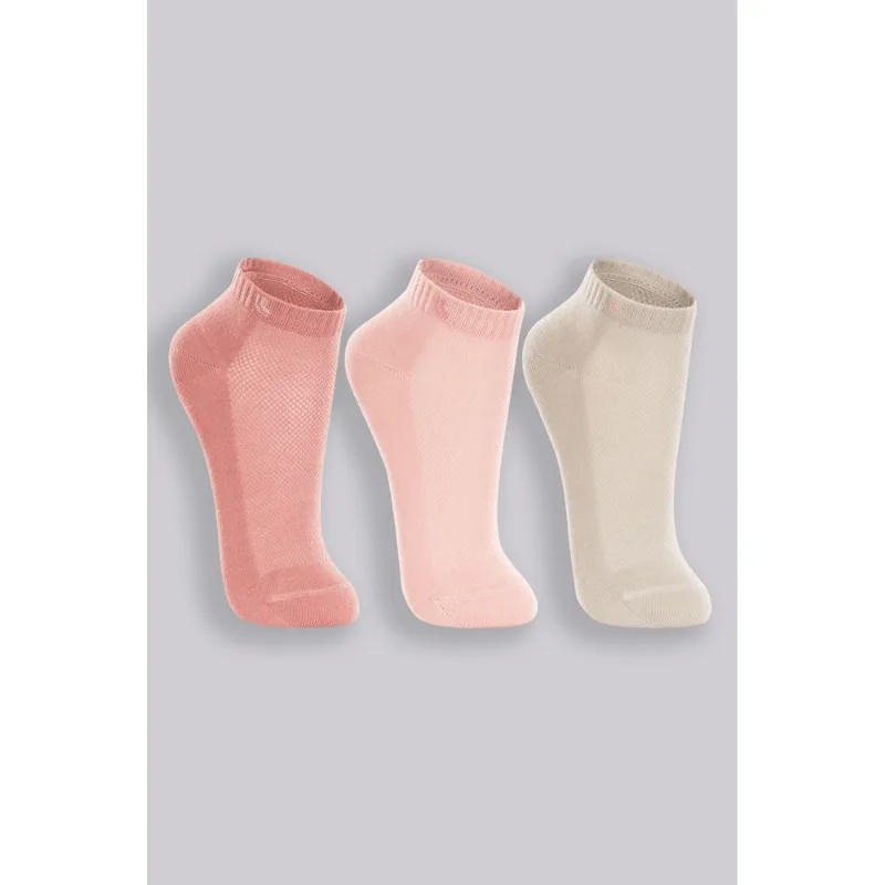 Kit 3 Meias Cano Curto Esportiva Infantil Feminina Lupo Tamanho: 810 (Calçados 30 a 36) | Cor: Sortida