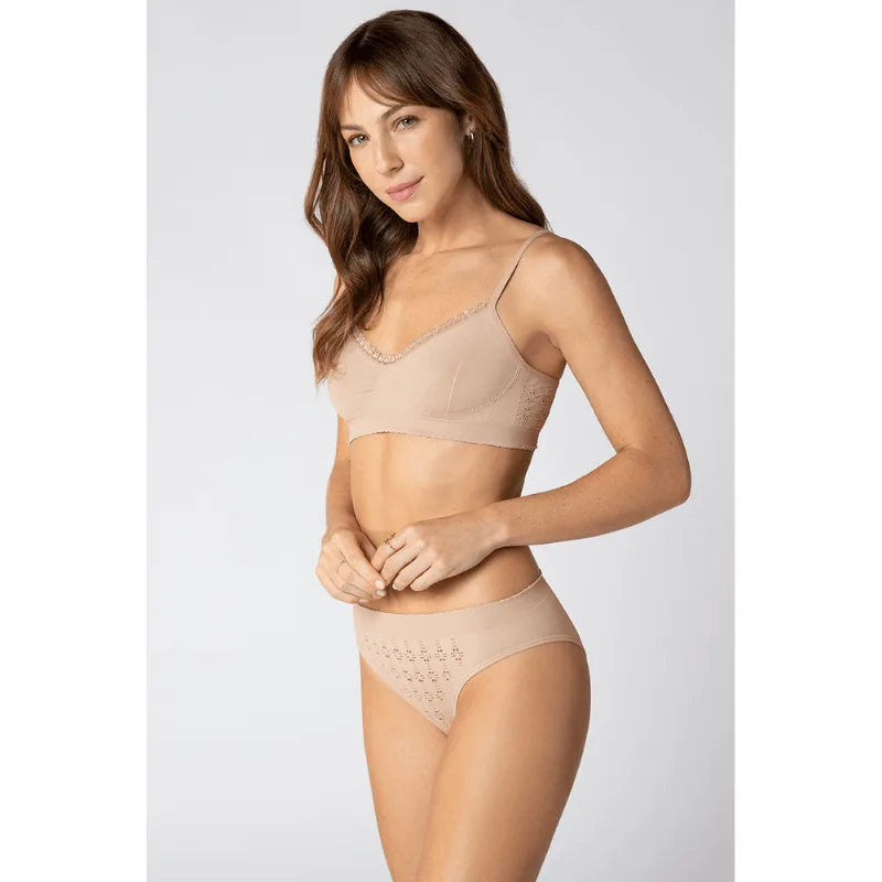 Sutiã Angel Sem Costura Feminino Lupo Tamanho: GG | Cor: Natural Peach