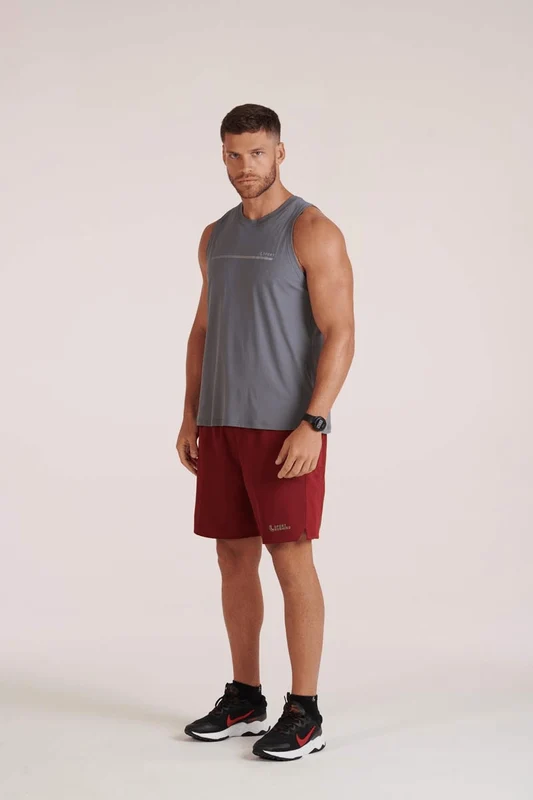 Shorts Lsport Com Elastano Marsala / P