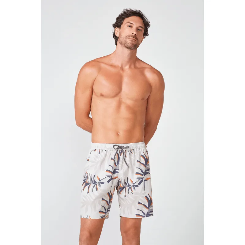Short Beachwear Estampado Masculino Lupo Tamanho: M | Cor: Areia - Lupo