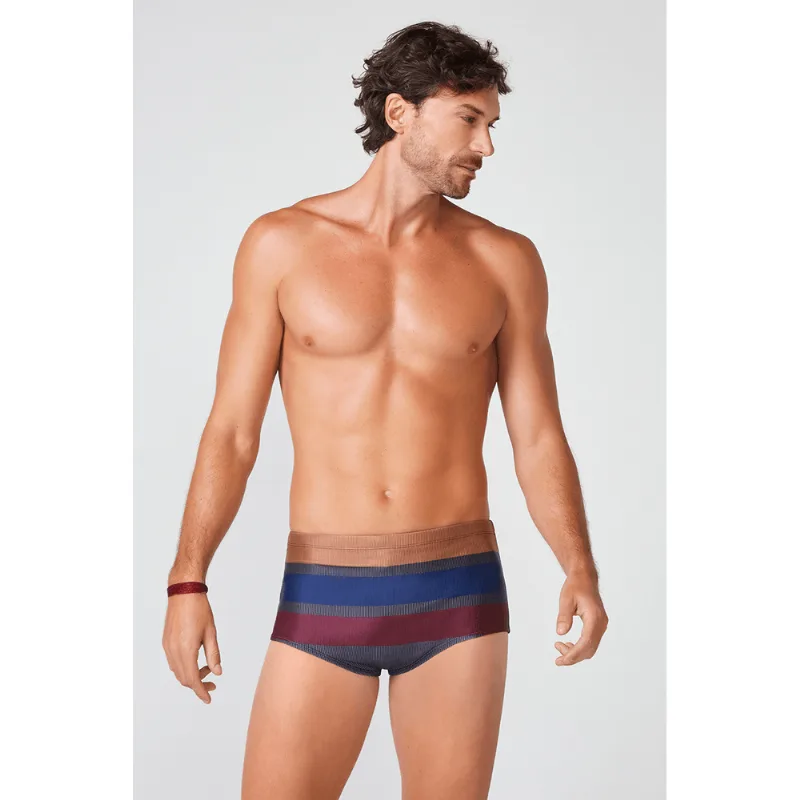 Sunga Beachwear Estampada Masculina Lupo Tamanho: GG (50 a 52) | Cor: Caramelo