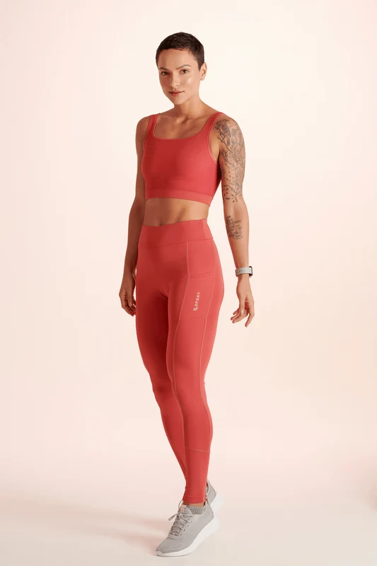 Calça Legging Run Pocket Goiaba / XG