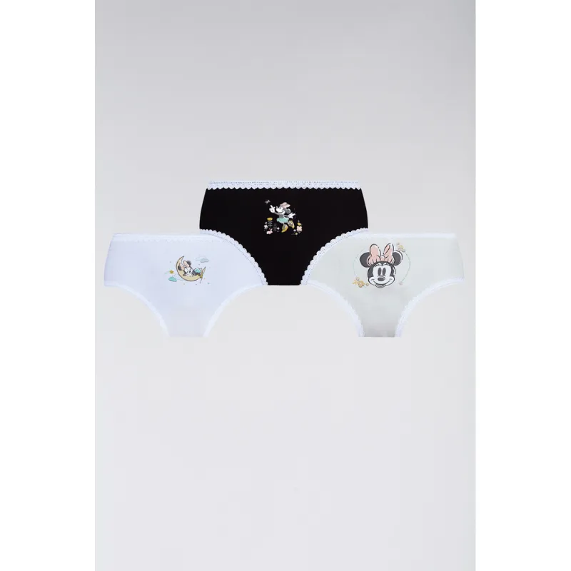 Kit 3 Calcinhas Kids Minnie Algodão Tamanho: PP | Cor: Sortida