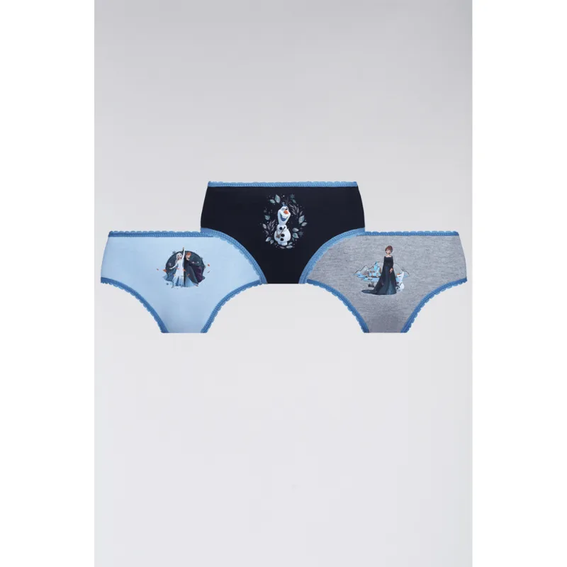 Kit 3 Calcinhas Kids Frozen Algodão Tamanho: 9 a 11 anos | Cor: Sortida