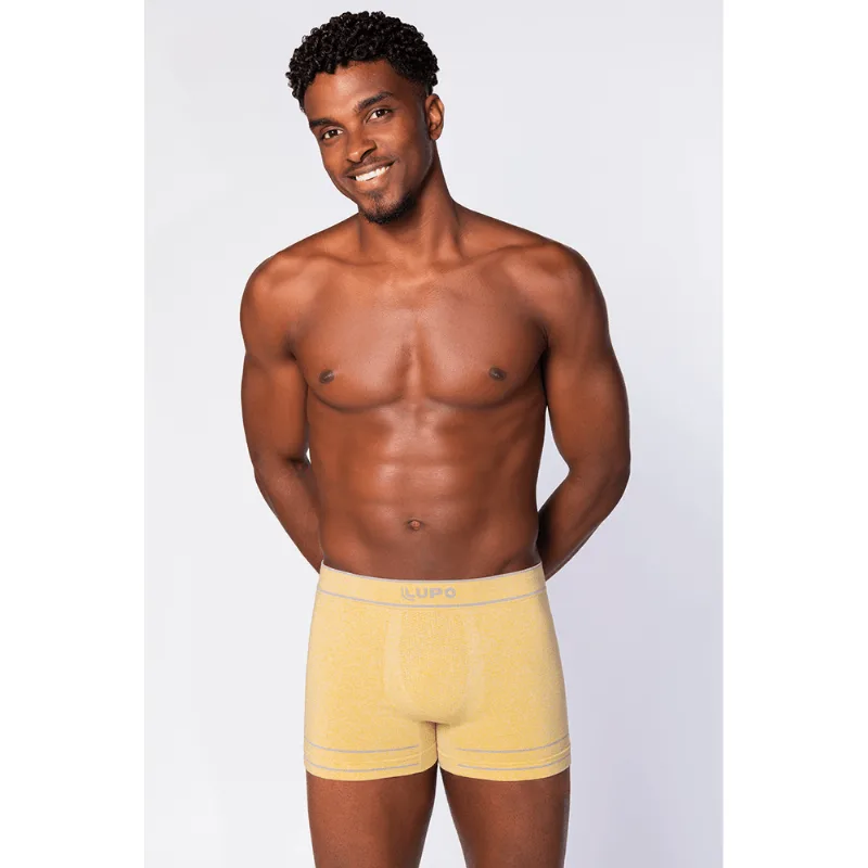 Boxer Algodão Mescla Sem Costura Tamanho: GG (50 a 52) | Cor: Amarelo Dijon