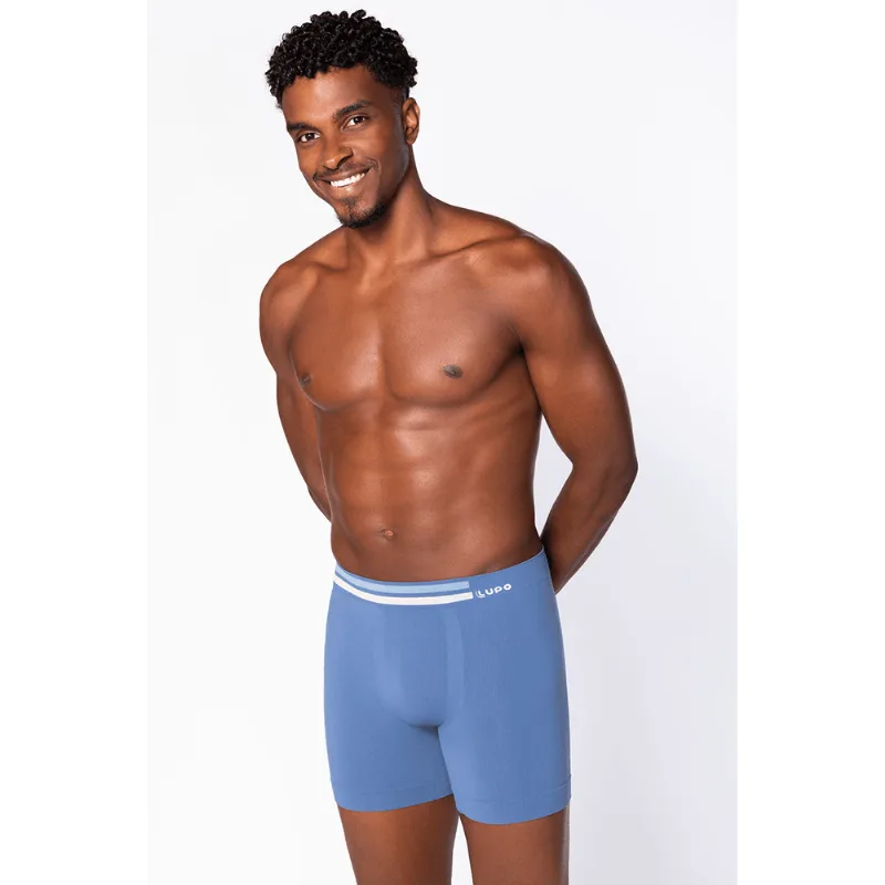 Cueca Boxer Alongada Sem Costura Masculina Lupo Tamanho: G (46 a 48) | Cor: Azul