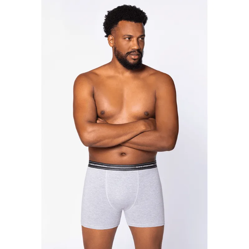 Cueca Boxer Algodão Tamanho Especial Masculina Lupo Tamanho: XXXG | Cor: Mescla Cinza - Lupo