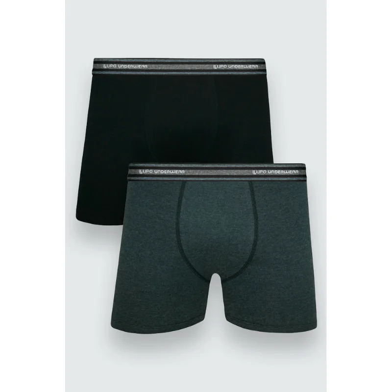 Kit 2 Cuecas Boxer Algodão Masculina Lupo Tamanho: M (42 a 44) | Cor: Sortida