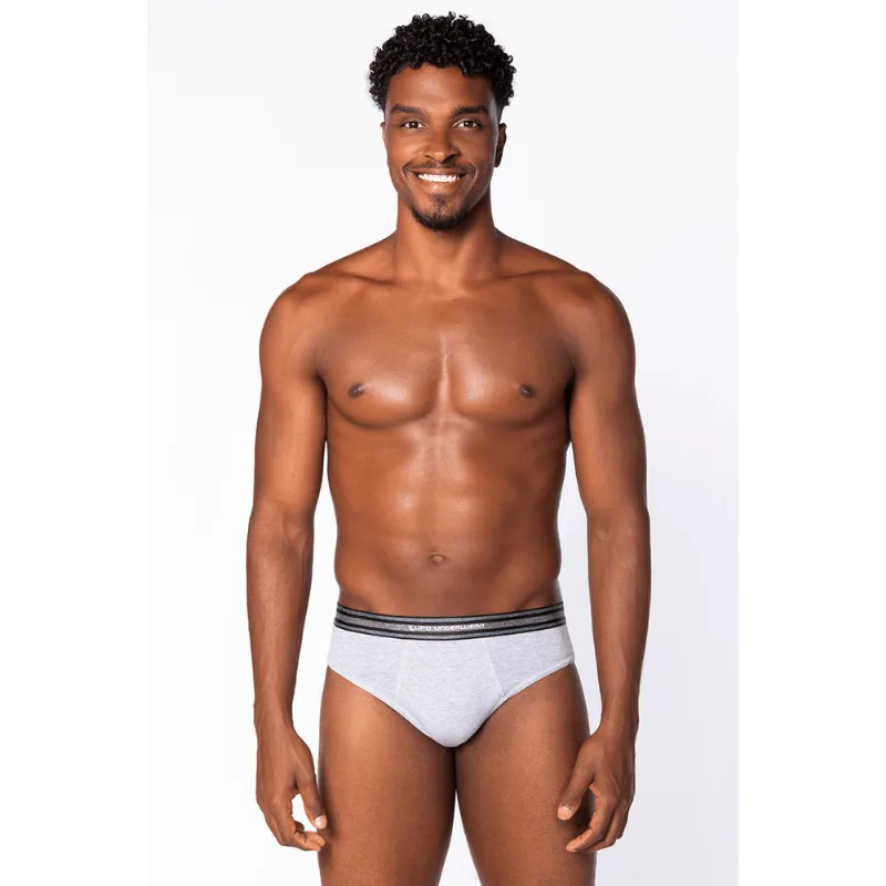 Cueca Slip Algodão Masculina Lupo Tamanho: P (38 a 40) | Cor: Mescla Cinza