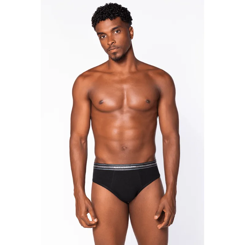 Cueca Slip Algodão Masculina Lupo Tamanho: GG (50 a 52) | Cor: Preto