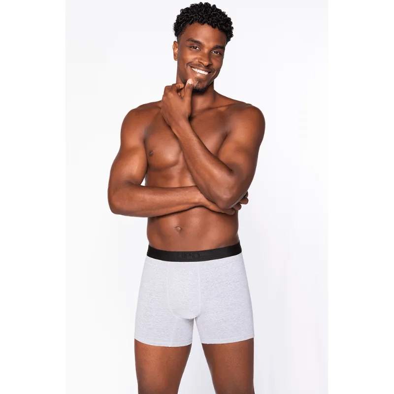Cueca Boxer Algodão com Elastano Masculina Lupo Tamanho: M (42 a 44) | Cor: Cinza Mescla - Lupo