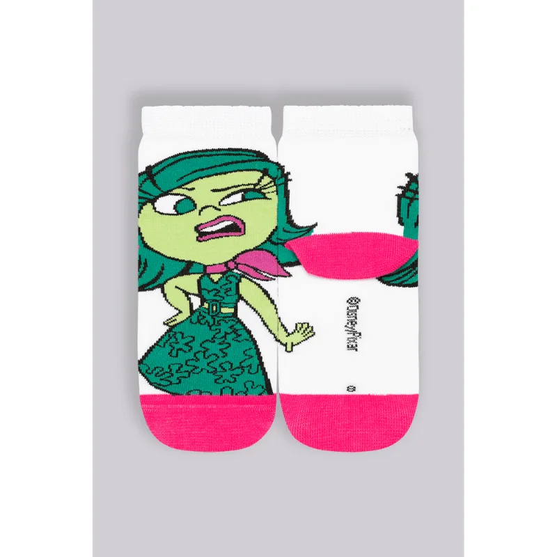 Meia Disney Kids Unissex Divertida Mente Tamanho: 8/10 | Cor: Branco