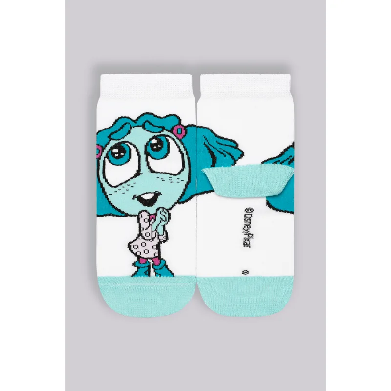 Meia Disney Kids Unissex Divertida Mente Tamanho: 8/10 | Cor: Branco