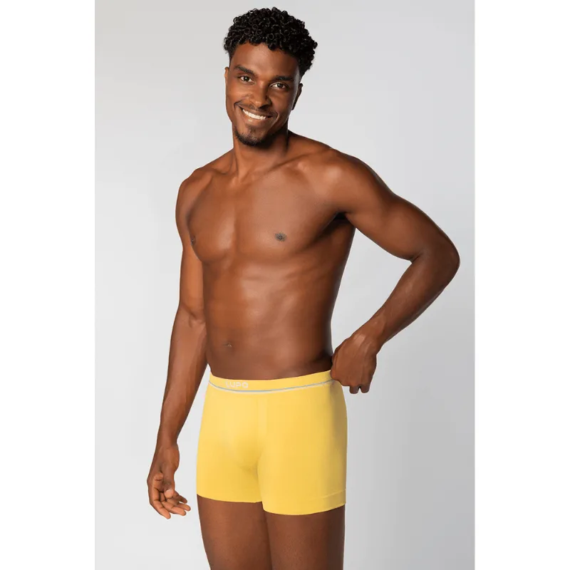 Cueca Adulto Boxer Microfibra Cós Liso Lupo Tamanho: G (46 A 48) | Cor: Amarelo Dijon