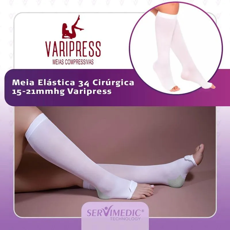 Meia Compressiva Antiembolismo Classe I 18-21mmHg - Branca
