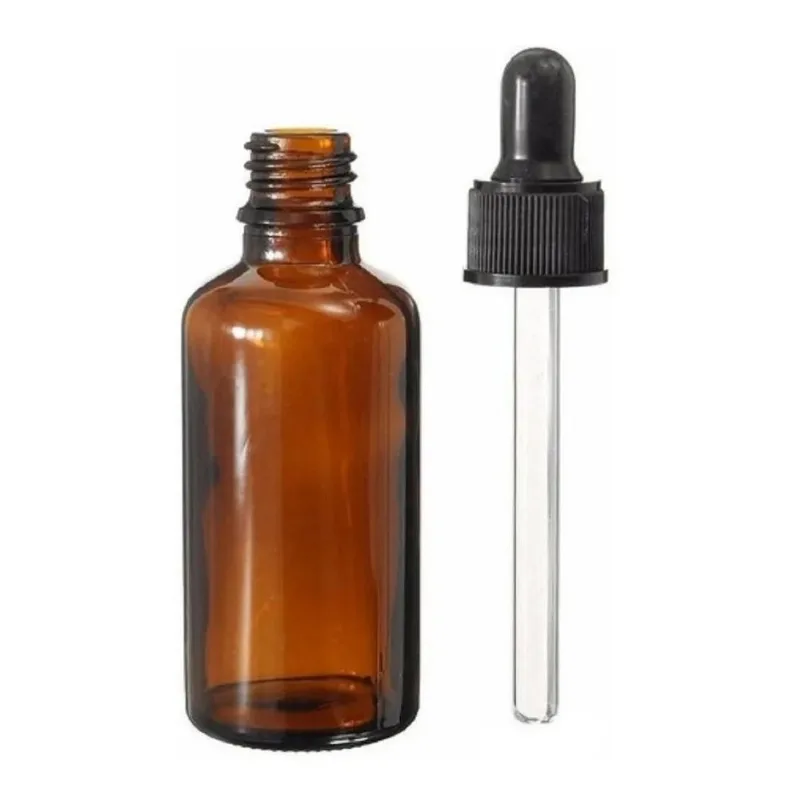 20 Unid. Frasco Vidro Âmbar 30ml Conta Gotas Preto Completo