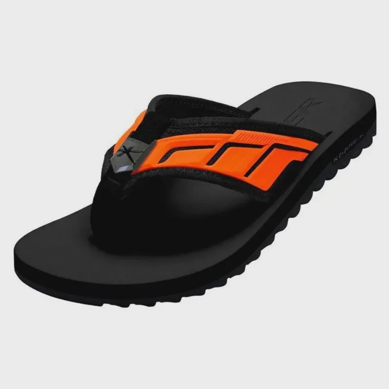 Chinelo kenner kivah full force HKP-04 - preto/laranja masculina