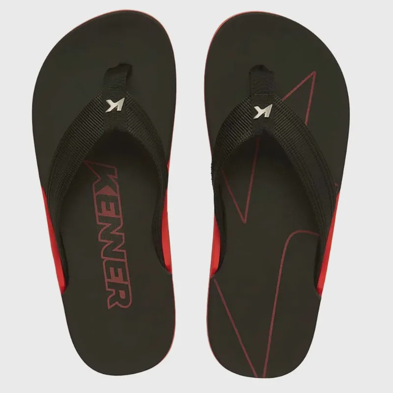 Chinelo Kenner NK6 Pro Unissex Preto Vermelho