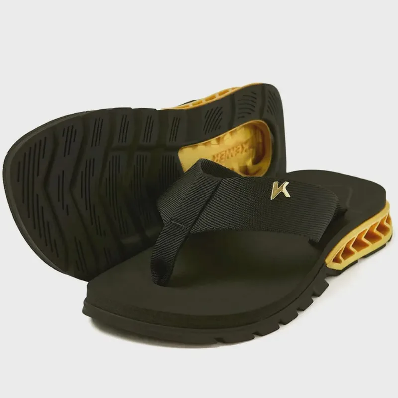 Chinelo Kenner Rakka Masculino Preto Dourado