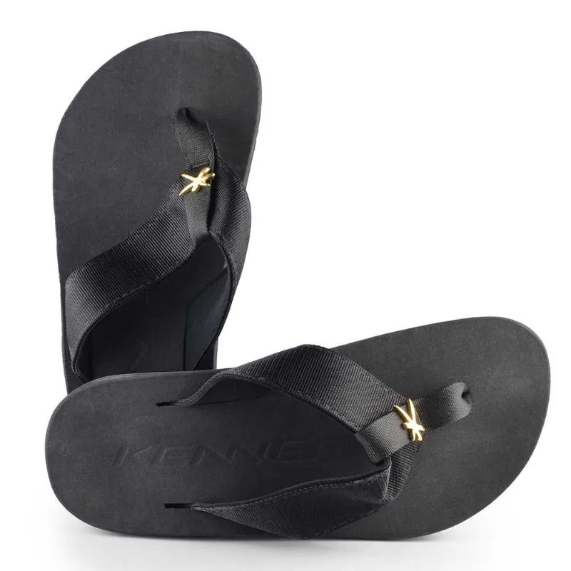 Chinelo Kenner Kivah Gold DYQ 01 PRETO/DOURADO 42